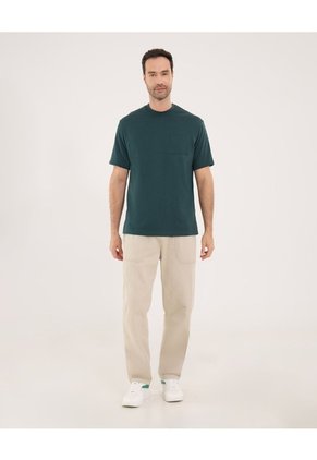 Camiseta Para Hombre Manga Corta Color Verde Oscuro Marca Ostu #60091410