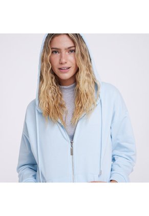 Buzo Mujer Ostu Zipper Azul Poliéster