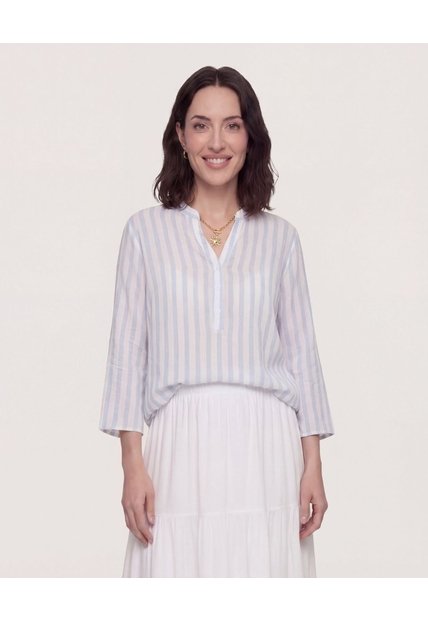 Blusa Basica Manga ¾  Para Mujer Crudo Ostu