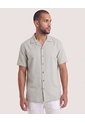 Camisa Resort De Manga Corta  Para Hombre Gris Ostu de Ostu