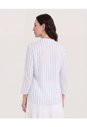 Blusa Basica Manga ¾  Para Mujer Crudo Ostu