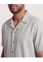 Camisa Resort De Manga Corta  Para Hombre Gris Ostu de Ostu
