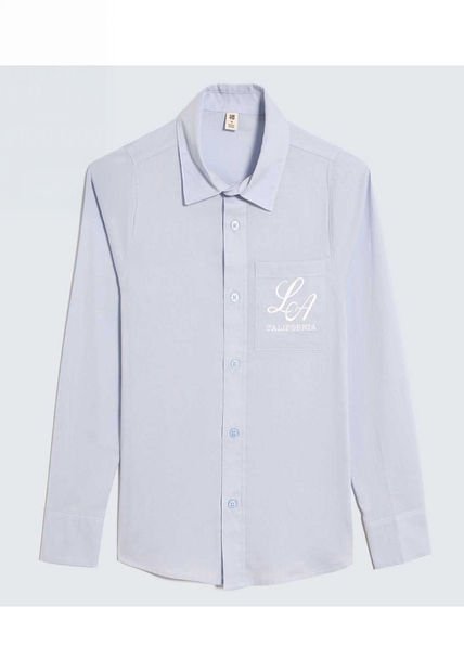 Camisa Para Niña Manga Larga Color Celeste Marca Ostu #90010014