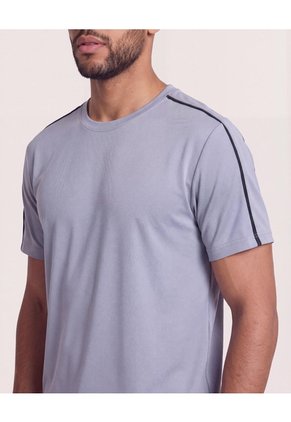 Camiseta Texturizada Deportiva  Para Hombre Gris Ostu