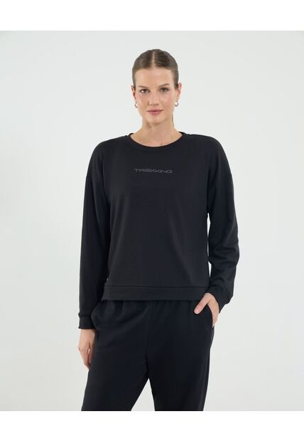 Buzo Para Mujer Cuello Redondo Color Negro Marca Ostu #40060482