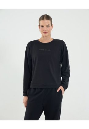 Buzo Para Mujer Cuello Redondo Color Negro Marca Ostu #40060482