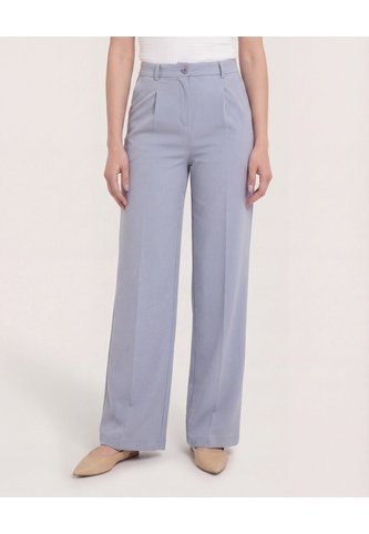 Pantalón Fluido Tiro Alto  Para Mujer Gris Ostu Ostu