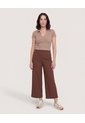 Polo Cropped  Para Mujer Café Ostu de Ostu