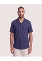 Camisa Manga Larga Con Bolsillo  Para Hombre Azul Ostu de Ostu