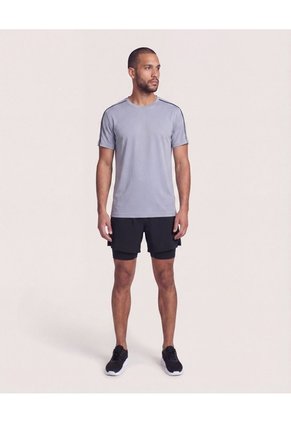 Bermuda Running Reflectiva  Para Hombre Negro Ostu