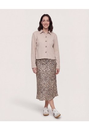 Chaqueta Desestructurada  Para Mujer Beige Ostu