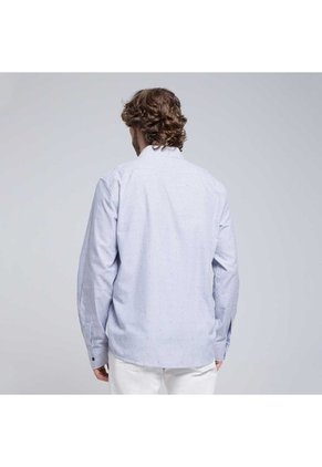 Camisa Para Hombre Manga Larga Con Bolsillo Color Azul  Marca Ostu #60010685