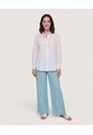 Pantalón Amplio Con Elastico  Para Mujer Azul Ostu de Ostu