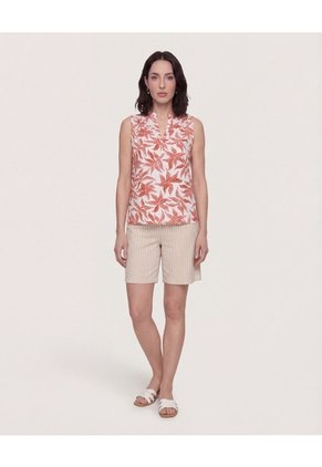 Short Clásico Tiro Alto  Para Mujer Beige Ostu