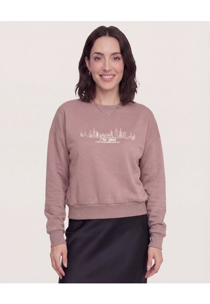 Buzo New York  Para Mujer Café Ostu