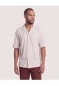Camisa Manga Corta Resort  Para Hombre Café Ostu de Ostu