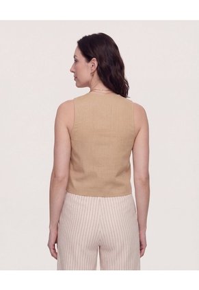 Chaleco De Anudar Para Mujer Camel Ostu