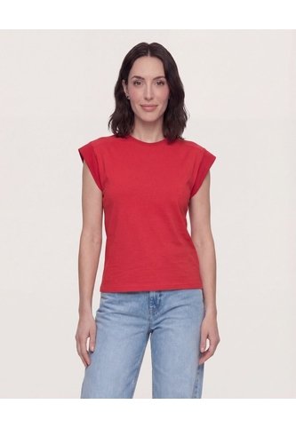 Camiseta Basica Boxi  Para Mujer Rojo Ostu Ostu