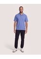 Polo Oversize Con Cuello Clásico  Para Hombre Azul Ostu de Ostu