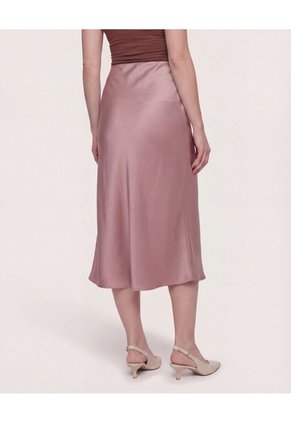 Falda En Satin  Para Mujer Café Ostu