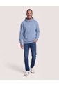 Hoodie Con Estampado Frontal  Para Hombre Azul Ostu de Ostu