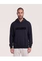 Hoodie Con Estampado  Para Hombre Negro Ostu de Ostu