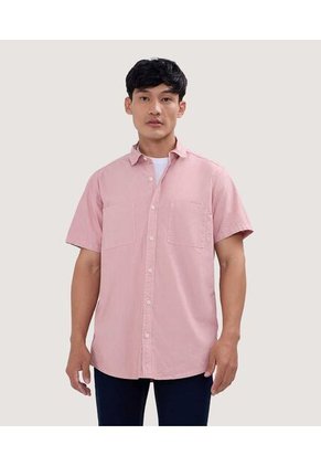 Camisa Para Hombre Manga Corta Con Bolsillo Color Rosado  Marca Ostu #60010681