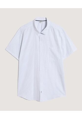 Camisa  Para Hombre Manga Corta Con Bolsillo Cuello Casual M Color Blanco Marca Ostu #60010880 Ostu