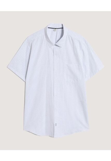 Camisa  Para Hombre Manga Corta Con Bolsillo Cuello Casual M Color Blanco Marca Ostu #60010880