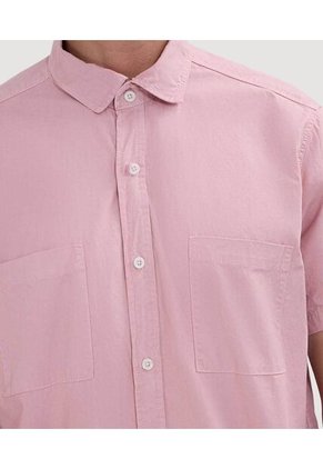 Camisa Para Hombre Manga Corta Con Bolsillo Color Rosado  Marca Ostu #60010681