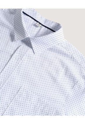 Camisa  Para Hombre Manga Corta Con Bolsillo Cuello Casual M Color Blanco Marca Ostu #60010880