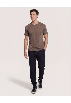 Camiseta  Para Hombre Manga Corta Cuello Redondo Color Camel Marca Ostu #60091884