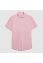 Camisa Para Hombre Manga Corta Con Bolsillo Color Rosado  Marca Ostu #60010681 de Ostu