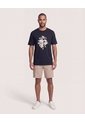 Camiseta Regular Estampado Floral  Para Hombre Negro Ostu de Ostu