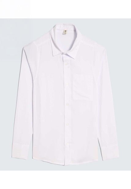 Camisa Para Niña Manga Larga Color Blanco Marca Ostu #90010013