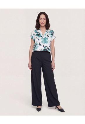 Pantalón Con Prenses  Para Mujer Negro Ostu