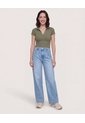 Polo Cropped  Para Mujer Verde Ostu de Ostu