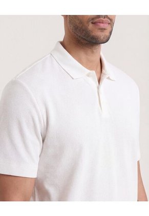 Polo  Para Hombre Cuello Tejido Sin Bolsillo Color Crema Marca Ostu #60110883