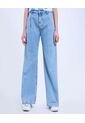 Jean Para Mujer Wide-Leg Color Azul Claro Marca Ostu #40160488 de Ostu