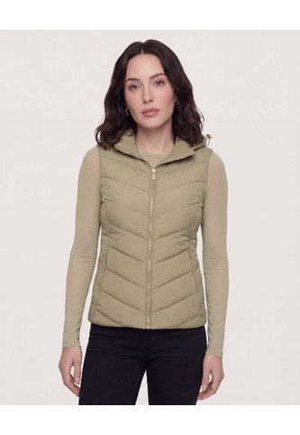 Chaleco Acolchado Unicolor  Para Mujer Verde Ostu Ostu