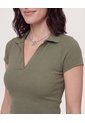 Polo Cropped  Para Mujer Verde Ostu de Ostu