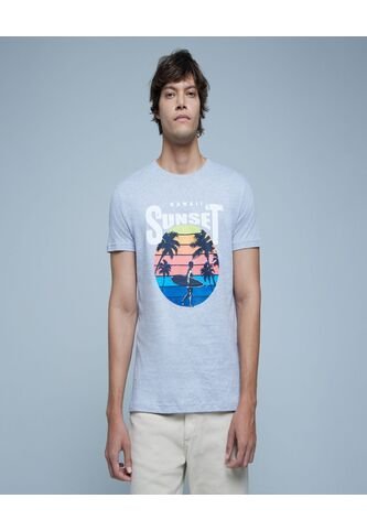 Camiseta Para Hombre Manga Corta Color Gris  Marca Ostu #60091216 Ostu