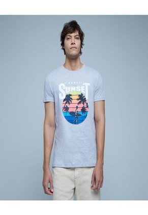 Camiseta Para Hombre Manga Corta Color Gris Marca Ostu #60091216