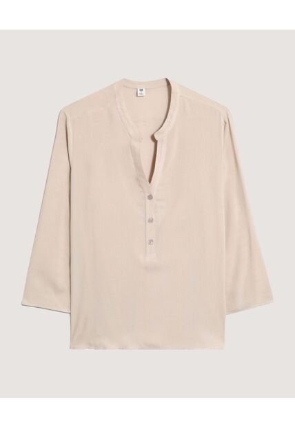 Blusa  Para Mujer Manga 3/4 Color Beige Marca Ostu #40121288