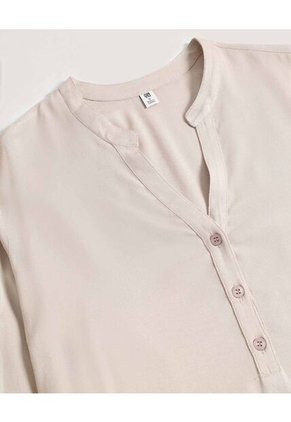 Blusa  Para Mujer Manga 3/4 Color Beige Marca Ostu #40121288