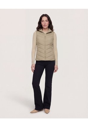 Chaleco Acolchado Unicolor  Para Mujer Verde Ostu