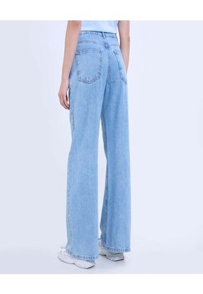 Jean Para Mujer Wide-Leg Color Azul Claro Marca Ostu #40160488