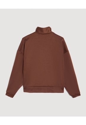 Buzo Cuello Alto Para Mujer Café Ostu