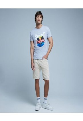 Camiseta Para Hombre Manga Corta Color Gris Marca Ostu #60091216