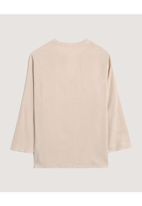Blusa  Para Mujer Manga 3/4 Color Beige Marca Ostu #40121288